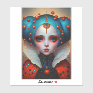 Ladybug Queen Cute Fantasy Art Sticker