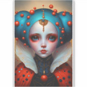 Ladybug Queen Cute Fantasy Art Sticker (Voorkant)