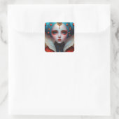 Ladybug Queen Cute Fantasy Art Vierkante Sticker (Tas)