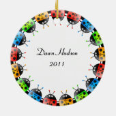 Ladybug-rand Keramisch Ornament (Achterkant)