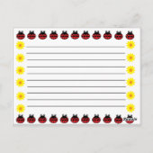 Ladybug Recipe Card Briefkaart (Achterkant)