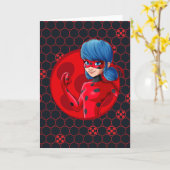 Ladybug Red Badge Kaart (Gele Bloem)