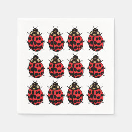 Ladybug Red Black Insect Ladybug Party Servet