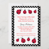 Ladybug Red Black Stippen Baby shower Kaart (Voorkant)
