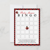 Ladybug Red Chevron Baby shower Bingo Cards Kaart (Voorkant)