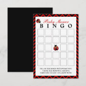 Ladybug Red Chevron Baby shower Bingo Cards Kaart (Voorkant / Achterkant)