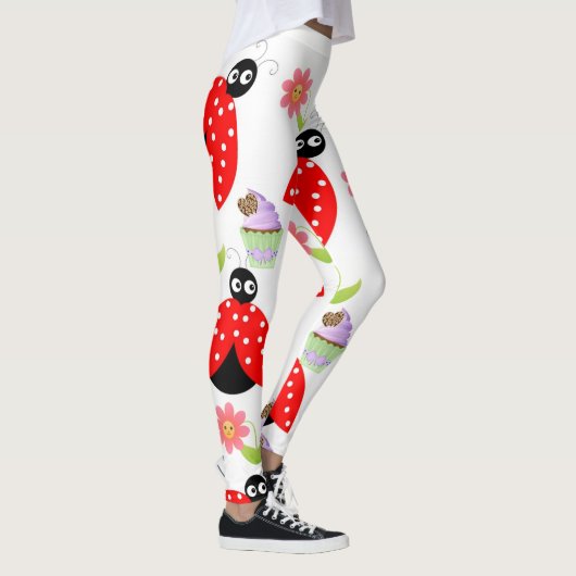 Ladybug Red Cupcake Floral Leggings (Rechts)
