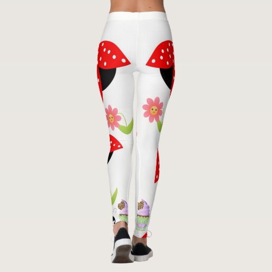Ladybug Red Cupcake Floral Leggings (Achterkant)