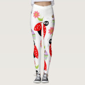 Ladybug Red Cupcake Floral Leggings (Voorkant)