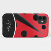 Ladybug Red en Black Modern Ladybugs Case-Mate iPhone Case (Achterkant (horizontaal))