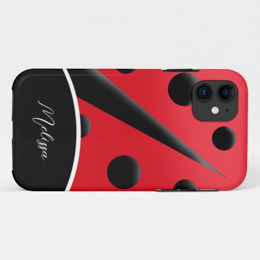 Ladybug Red en Black Modern Ladybugs Case-Mate iPhone Case (Achterkant (horizontaal))