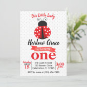 Ladybug Red en Black Polka Dot Birthday Kaart (Staand voorkant)