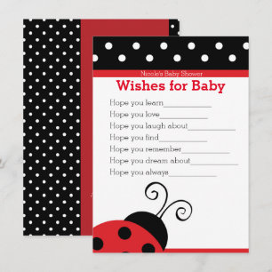 Ladybug Red Polka Dot wil een Baby shower-kaart Kaart