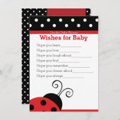 Ladybug Red Polka Dot Wishes voor Baby shower Kaar Kaart (Voorkant / Achterkant)