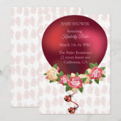 Ladybug Red Roses Baby shower Uitnodiging (Voorkant / Achterkant)