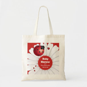Ladybug Red White Black Baby shower Canvas tas