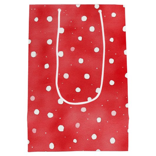 Ladybug Red White Dots Birthday Medium Cadeauzakje (Achterkant)