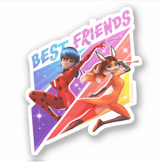 Ladybug & Rena Rouge | Beste vrienden Sticker (Voorkant)