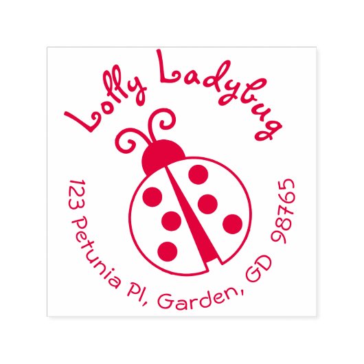 Ladybug retouradres stempel rond zelfinkt (Design)