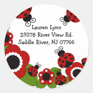 Ladybug retouradres Verjaardag Sticker