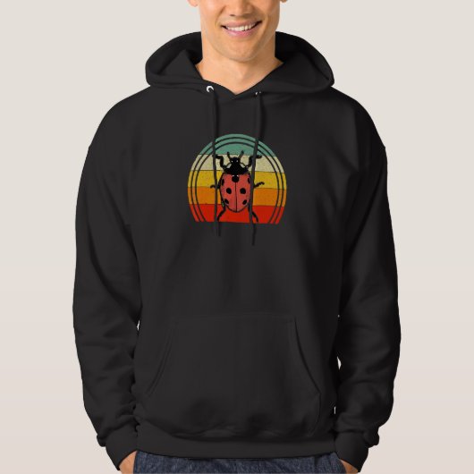 Ladybug Retro 60s 70s Sunset Bug Insect Hoodie (Voorkant)