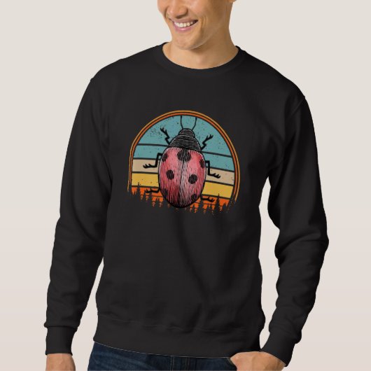 Ladybug Retro 60s 70s Sunset Bug Insect Trui (Voorkant)