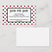 Ladybug retro polka dots Book request Baby shower Informatiekaartje (Voorkant / Achterkant)