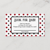 Ladybug retro polka dots Book request Baby shower Informatiekaartje (Voorkant)