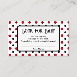 Ladybug retro polka dots Book request Baby shower Informatiekaartje