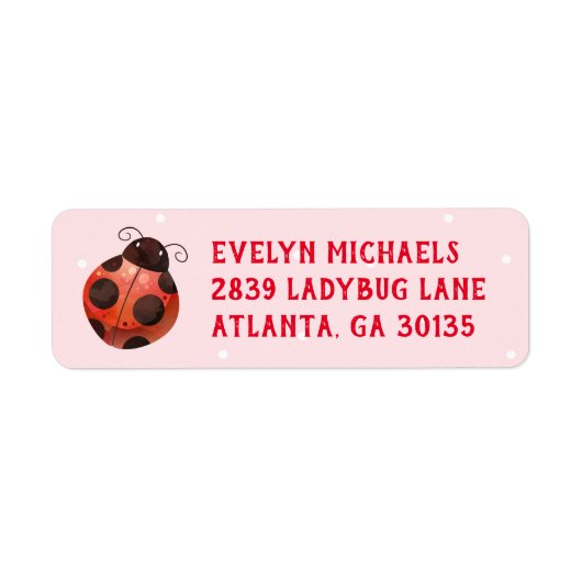 Ladybug Return Address Labels (Voorkant)