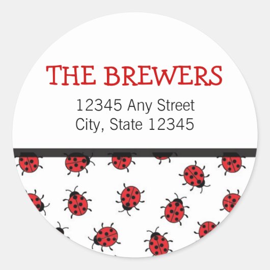 Ladybug Return Address Labels (Voorkant)