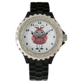 Ladybug Rhinestone-vrouwen, polshorloge Horloge