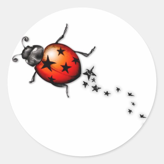 Ladybug Rockstar Ronde Sticker (Voorkant)