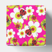 Ladybug rode roze patroon kinder cadeaudoos voor f bedankdoosjes (Bovenkant)