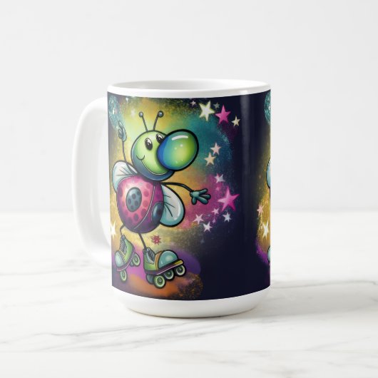 Ladybug Roller Disco Mug Koffiemok (Voorkant links)