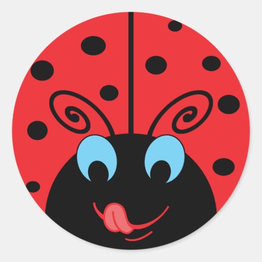 Ladybug Ronde Sticker (Voorkant)