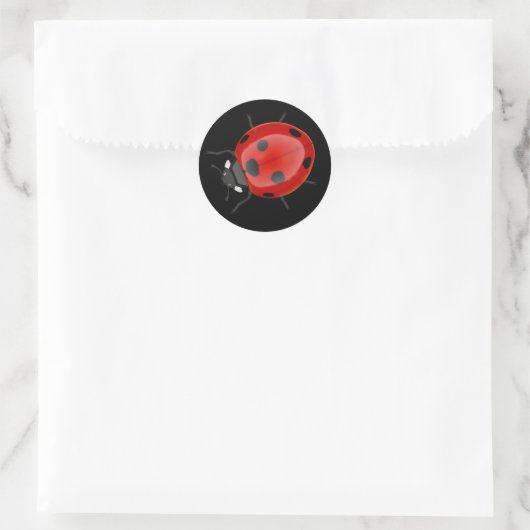 Ladybug Ronde Sticker (Tas)