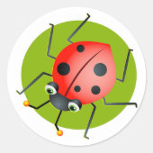 Ladybug Ronde Sticker (Voorkant)