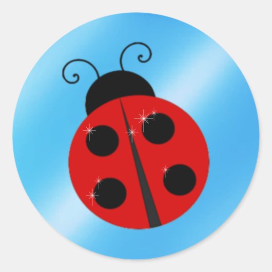 Ladybug Ronde Sticker (Voorkant)