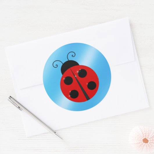 Ladybug Ronde Sticker (Envelop)