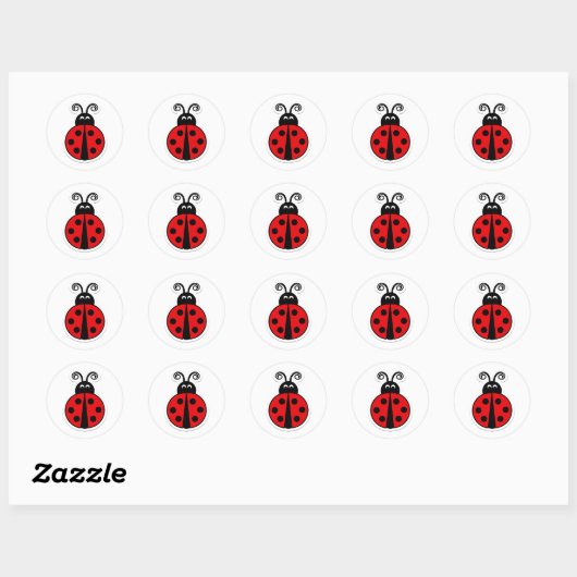 ladybug ronde sticker (Vel)