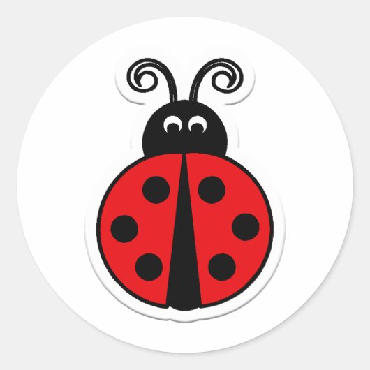 ladybug ronde sticker (Voorkant)