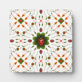 Ladybug rood, groen en wit ontwerp fotoplaat (Voorkant)