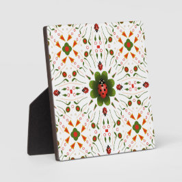 Ladybug rood, groen en wit ontwerp fotoplaat