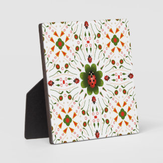 Ladybug rood, groen en wit ontwerp fotoplaat