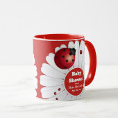 Ladybug Rood Wit Zwart Baby shower Mok (Voorkant rechts)