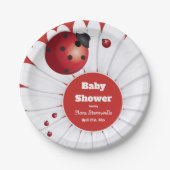 Ladybug Rood Wit Zwart Baby shower Papier Bord (Voorkant)