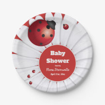 Ladybug Rood Wit Zwart Baby shower Papier Bord