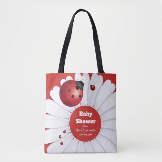 Ladybug Rood Wit Zwart Baby shower Tas (Voorkant)