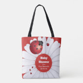 Ladybug Rood Wit Zwart Baby shower Tas (Achterkant)